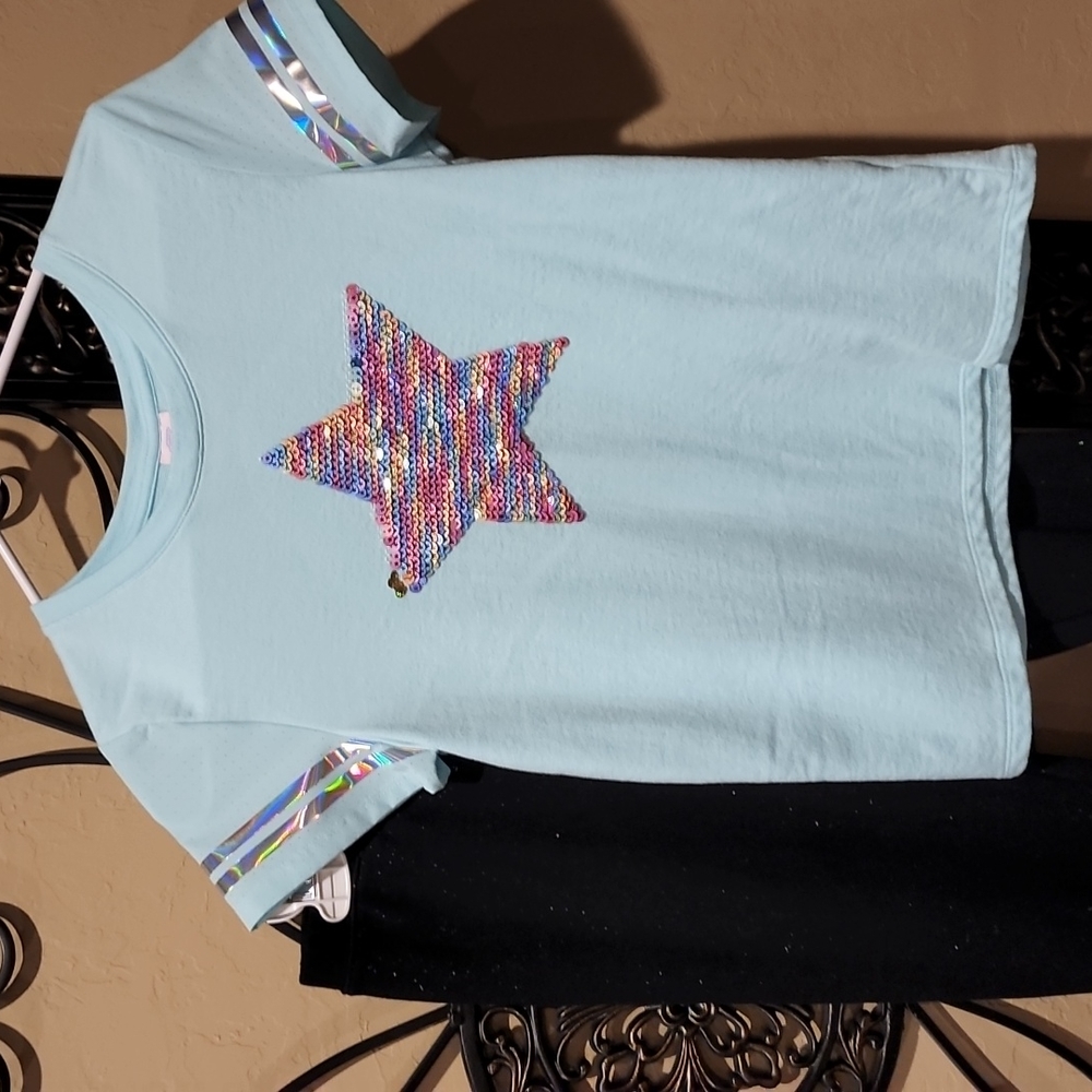 Girls Sequin Jersey Style Shirt and Sparkly Black Pants (Both Target Brand)